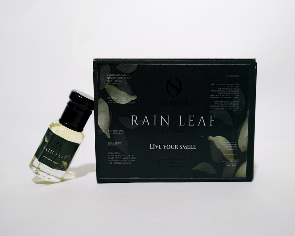 Rain Leaf – Premium Unisex Attar | Fresh & Green Earthy Notes | Long-Lasting Perfume Oil (5ml Roll-on)